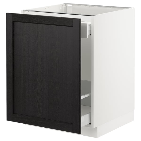 SEKTION / MAXIMERA Arm inf tri/1 pte, blanc/Lerhyttan teinté noir, 24x24x30 "
