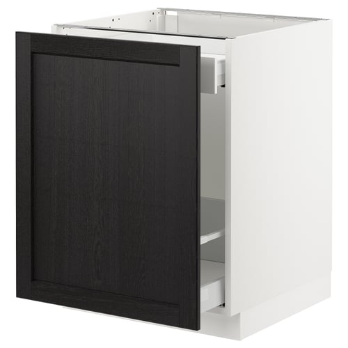 SEKTION / MAXIMERA Arm inf tri/1 pte, blanc/Lerhyttan teinté noir, 24x24x30 "