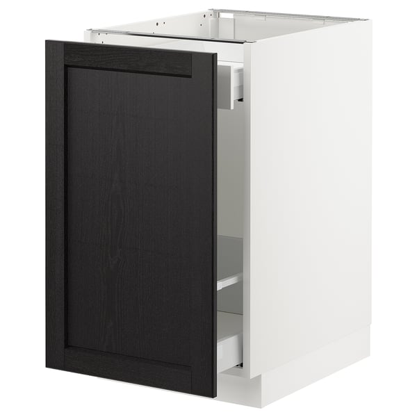 SEKTION / MAXIMERA Arm inf tri/1 pte, blanc/Lerhyttan teinté noir, 18x24x30 "