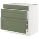 SEKTION / MAXIMERA Armoir inf four/3 faces/2 tiroirs, blanc/Axstad gris-vert, 36x24x30 "
