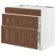 SEKTION / MAXIMERA Armoir inf four/3 faces/2 tiroirs, blanc Enköping/brun effet noyer, 36x24x30 "