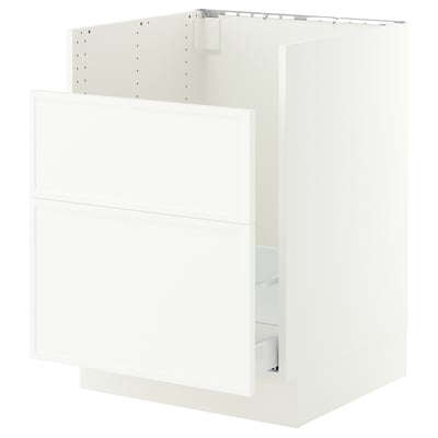 SEKTION / MAXIMERA Armoir inf pr évier HAVSEN/p tri/2f, blanc/Aspudden blanc mat, 24x24x30 "