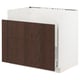 SEKTION / MAXIMERA Armoir inf pr évier HAVSEN/p tri/2f, blanc/Sinarp brun, 36x24x30 "