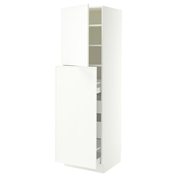 SEKTION / MAXIMERA Armoire av 1p/4t coulissant, blanc/Aspudden blanc mat, 24x24x80 "
