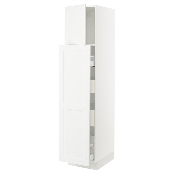SEKTION / MAXIMERA Armoire av 1p/4t coulissant, blanc/Axstad blanc mat, 18x24x80 "
