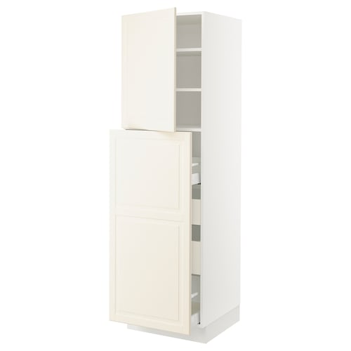 SEKTION / MAXIMERA Armoire av 1p/4t coulissant, blanc/Bodbyn blanc cassé, 24x24x80 "