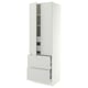 SEKTION / MAXIMERA Armoire haute 2 portes/2 faces/4tir, blanc/Aspudden gris clair, 30x24x90 "