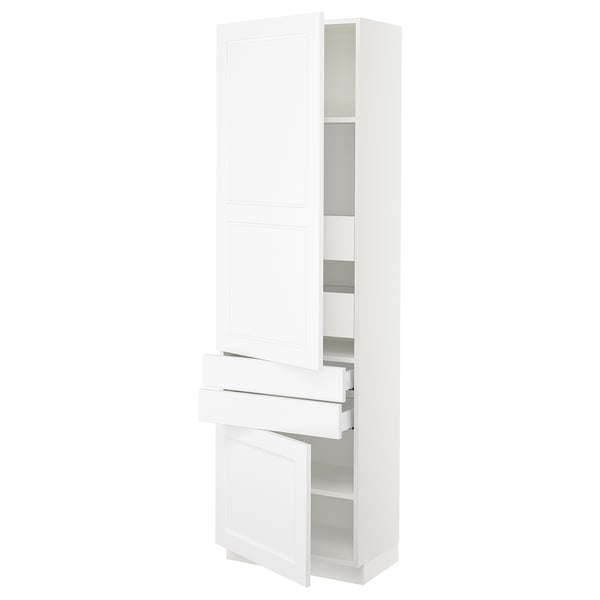 SEKTION / MAXIMERA Armoire haute 2 portes/2 faces/4tir, blanc/Axstad blanc mat, 24x15x80 "