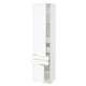 SEKTION / MAXIMERA Armoire haute 2 portes/2 faces/4tir, blanc Enköping/blanc effet bois, 24x15x90 "