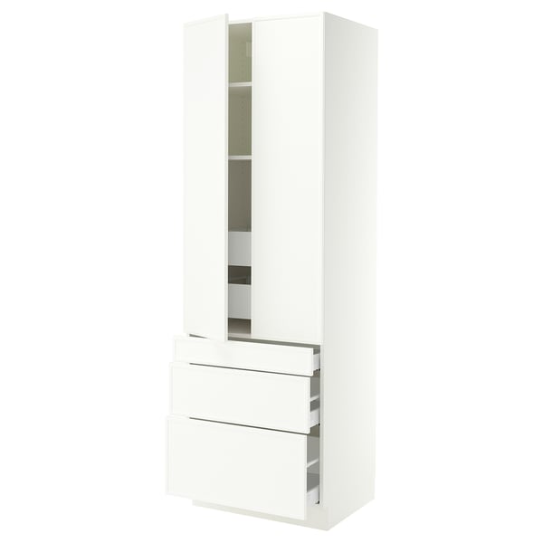 SEKTION / MAXIMERA Armoire haute 2 ptes/3 faces/5 tir, blanc/Aspudden blanc mat, 30x24x90 "