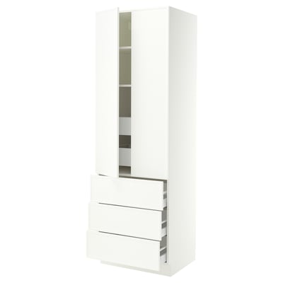 SEKTION / MAXIMERA Armoire haute 2 ptes/3 faces/5 tir, blanc/Aspudden blanc mat, 30x24x90 "