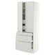 SEKTION / MAXIMERA Armoire haute 2 ptes/3 faces/5 tir, blanc/Aspudden gris clair, 30x24x80 "