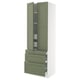 SEKTION / MAXIMERA Armoire haute 2 ptes/3 faces/5 tir, blanc/Axstad gris-vert, 30x24x90 "