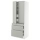 SEKTION / MAXIMERA Armoire haute 2 ptes/3 faces/5 tir, blanc/Havstorp gris clair, 30x24x80 "