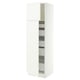 SEKTION / MAXIMERA Armoire haute+2 ptes/tablettes/5tir, blanc/Aspudden blanc mat, 24x24x80 "