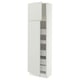SEKTION / MAXIMERA Armoire haute+2 ptes/tablettes/5tir, blanc/Aspudden gris clair, 24x15x80 "