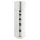 SEKTION / MAXIMERA Armoire haute+2 ptes/tablettes/5tir, blanc/Aspudden gris clair, 18x24x80 "