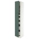 SEKTION / MAXIMERA Armoire haute+2 ptes/tablettes/5tir, blanc/Aspudden gris-vert foncé, 15x24x90 "