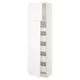 SEKTION / MAXIMERA Armoire haute+2 ptes/tablettes/5tir, blanc/Axstad blanc mat, 24x15x80 "