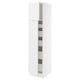 SEKTION / MAXIMERA Armoire haute+2 ptes/tablettes/5tir, blanc/Axstad blanc mat, 18x24x80 "