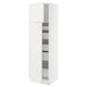 SEKTION / MAXIMERA Armoire haute+2 ptes/tablettes/5tir, blanc/Axstad blanc mat, 24x24x80 "