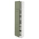 SEKTION / MAXIMERA Armoire haute+2 ptes/tablettes/5tir, blanc/Axstad gris-vert, 18x15x80 "