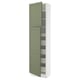 SEKTION / MAXIMERA Armoire haute+2 ptes/tablettes/5tir, blanc/Axstad gris-vert, 24x15x90 "