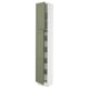 SEKTION / MAXIMERA Armoire haute+2 ptes/tablettes/5tir, blanc/Axstad gris-vert, 15x15x90 "