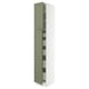 SEKTION / MAXIMERA Armoire haute+2 ptes/tablettes/5tir, blanc/Axstad gris-vert, 15x24x90 "