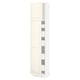 SEKTION / MAXIMERA Armoire haute+2 ptes/tablettes/5tir, blanc/Bodbyn blanc cassé, 18x15x80 "