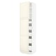 SEKTION / MAXIMERA Armoire haute+2 ptes/tablettes/5tir, blanc/Bodbyn blanc cassé, 24x24x90 "