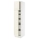 SEKTION / MAXIMERA Armoire haute+2 ptes/tablettes/5tir, blanc/Bodbyn blanc cassé, 18x24x80 "