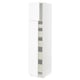 SEKTION / MAXIMERA Armoire haute+2 ptes/tablettes/5tir, blanc Enköping/blanc effet bois, 18x24x80 "