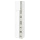 SEKTION / MAXIMERA Armoire haute+2 ptes/tablettes/5tir, blanc Enköping/blanc effet bois, 18x15x80 "