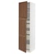 SEKTION / MAXIMERA Armoire haute+2 ptes/tablettes/5tir, blanc Enköping/brun effet noyer, 24x24x90 "
