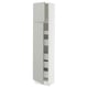 SEKTION / MAXIMERA Armoire haute+2 ptes/tablettes/5tir, blanc/Havstorp gris clair, 18x15x80 "