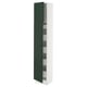 SEKTION / MAXIMERA Armoire haute+2 ptes/tablettes/5tir, blanc/Havstorp vert profond, 15x15x80 "