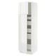 SEKTION / MAXIMERA Armoire haute+2 ptes/tablettes/5tir, blanc/Ringhult blanc, 24x24x80 "