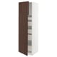 SEKTION / MAXIMERA Armoire haute+2 ptes/tablettes/5tir, blanc/Sinarp brun, 24x24x80 "