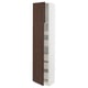 SEKTION / MAXIMERA Armoire haute+2 ptes/tablettes/5tir, blanc/Sinarp brun, 18x15x80 "