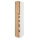 SEKTION / MAXIMERA Armoire haute+2 ptes/tablettes/5tir, blanc/Vedhamn chêne, 15x24x90 "