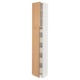 SEKTION / MAXIMERA Armoire haute+2 ptes/tablettes/5tir, blanc/Vedhamn chêne, 15x15x90 "