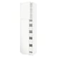 SEKTION / MAXIMERA Armoire haute+2 ptes/tablettes/5tir, blanc/Voxtorp blanc mat, 24x24x90 "