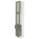 SEKTION / MAXIMERA Armoire haute 2 ptes vitr/2tir/1pte, blanc/Axstad gris-vert, 18x15x90 "