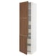 SEKTION / MAXIMERA Armoire haute+2portes/tabl/4tiroirs, blanc Enköping/brun effet noyer, 24x24x90 "
