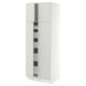 SEKTION / MAXIMERA Armoire haute 4 portes/5 tiroirs, blanc/Aspudden gris clair, 30x24x80 "