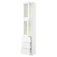 SEKTION / MAXIMERA Armoire haute av 2 ptes vitr/3 tir, blanc/Axstad blanc mat, 18x15x90 "
