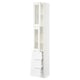 SEKTION / MAXIMERA Armoire haute av 2 ptes vitr/3 tir, blanc/Axstad blanc mat, 15x15x90 "