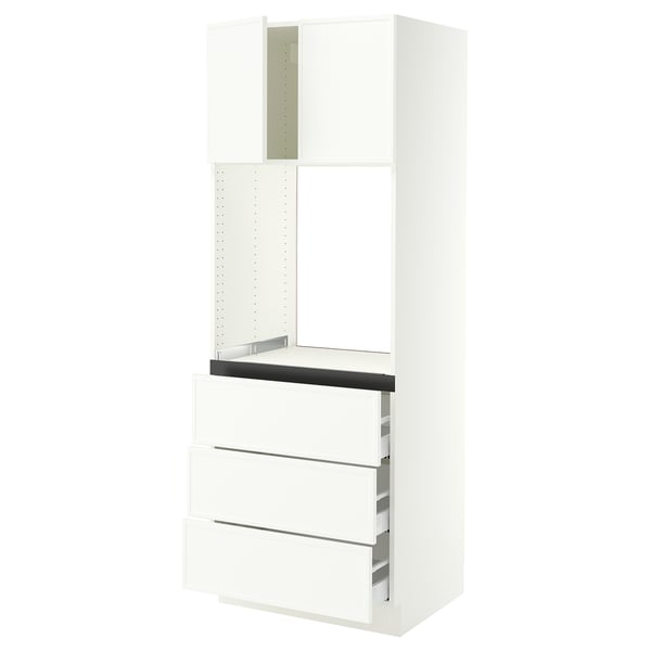 SEKTION / MAXIMERA Armoire haute four 3 tir/2 ptes, blanc/Aspudden blanc mat, 30x24x80 "