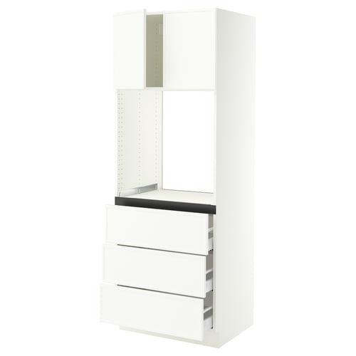 SEKTION / MAXIMERA Armoire haute four 3 tir/2 ptes, blanc/Aspudden blanc mat, 30x24x80 "